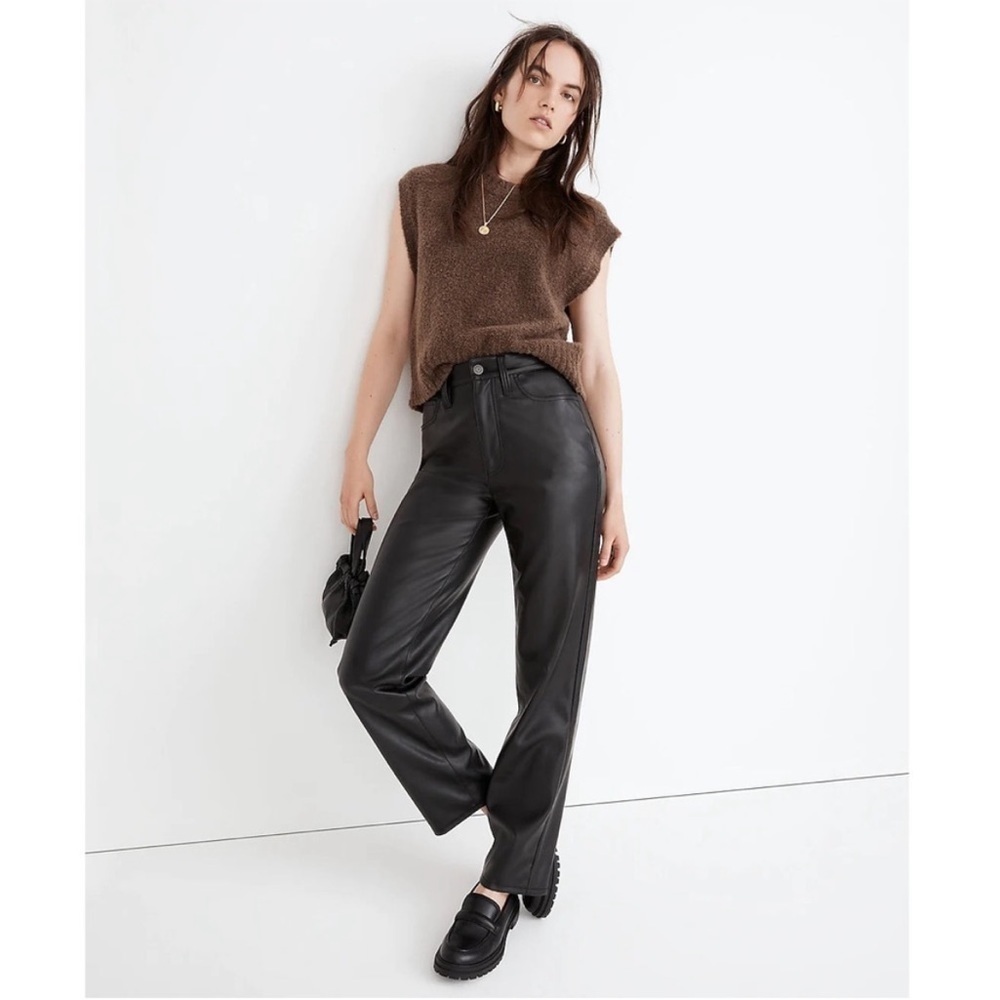 NWOT Madewell The Perfect Vintage Straight Jean: Faux Leather